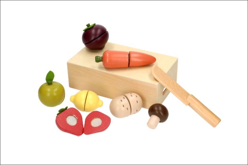 Speelgoed houten snijset groente en fruit
