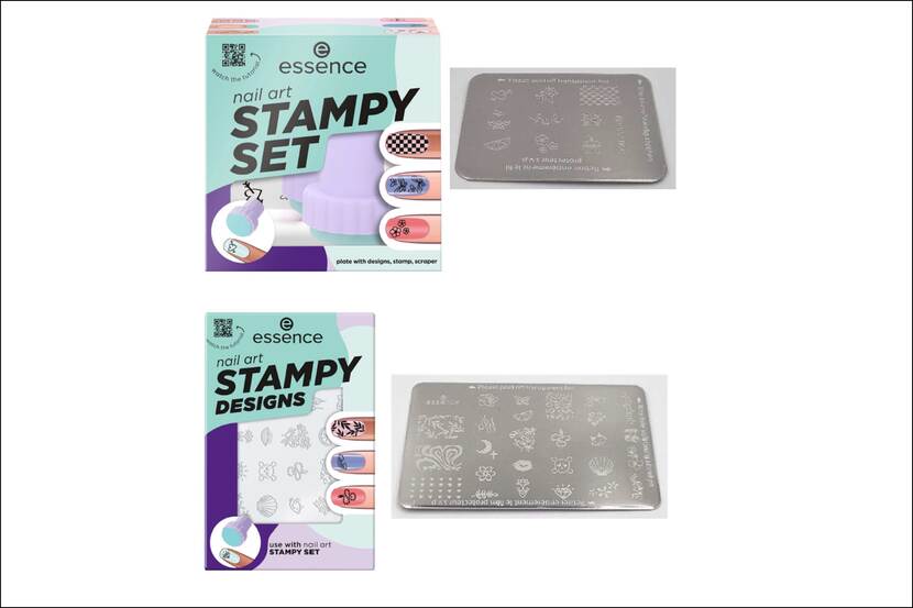 Nail art stampy set en nail art stampy design-verpakking met kunstnagels