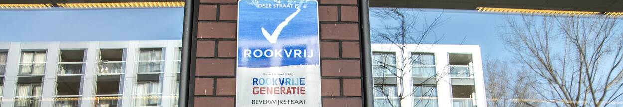 Twee kinderen kijken naar bord dit is een rookvrije straat