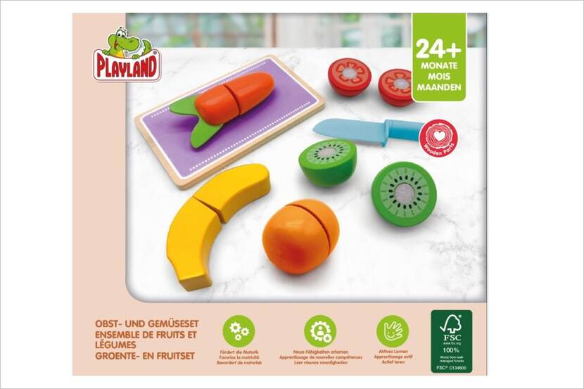 houten groente en fruit om mee te spelen