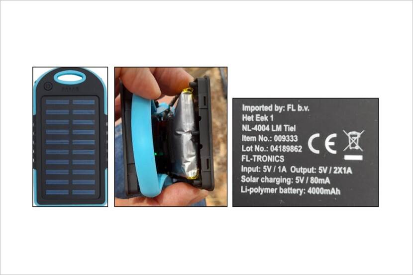 Solar Power Bank Blauw