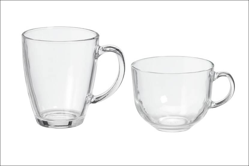 Theeglazen 1 x hoog en 1 x laag