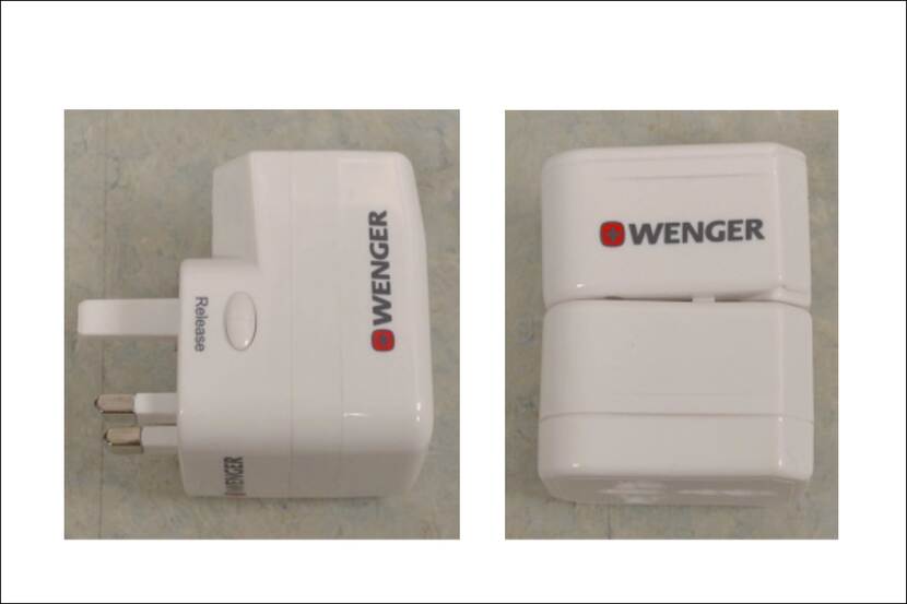 Wenger universele reisadapter, set van 3 stuks, kleur wit / Wenger universele reisadapter, USB, kleur wit.