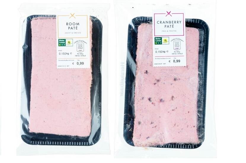 Veiligheidswaarschuwing cranberrypaté en roompaté verkocht bij Aldi