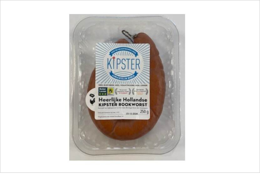 Verpakking met Kipster rookworst