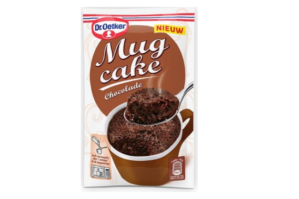 zakje cakemix voor één-kops-chocolade-cake