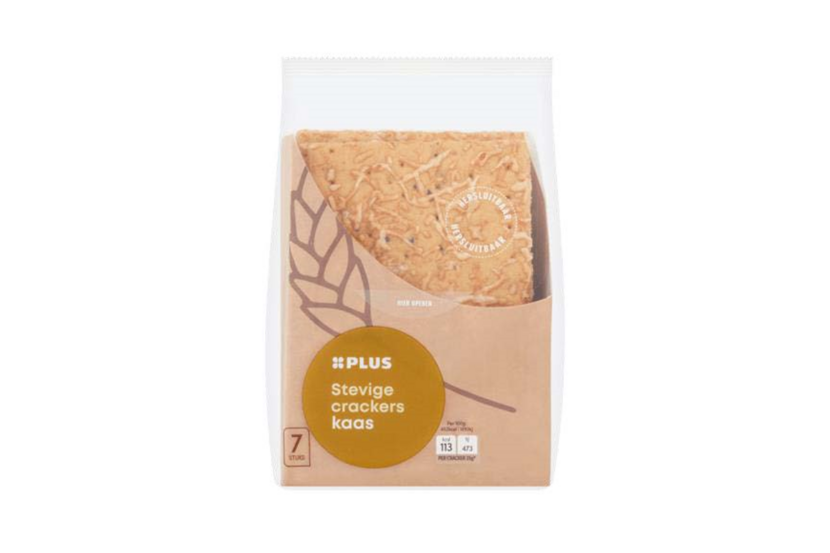 Veiligheidswaarschuwing PLUS Stevige Crackers Kaas 175g (sesam-allergie)