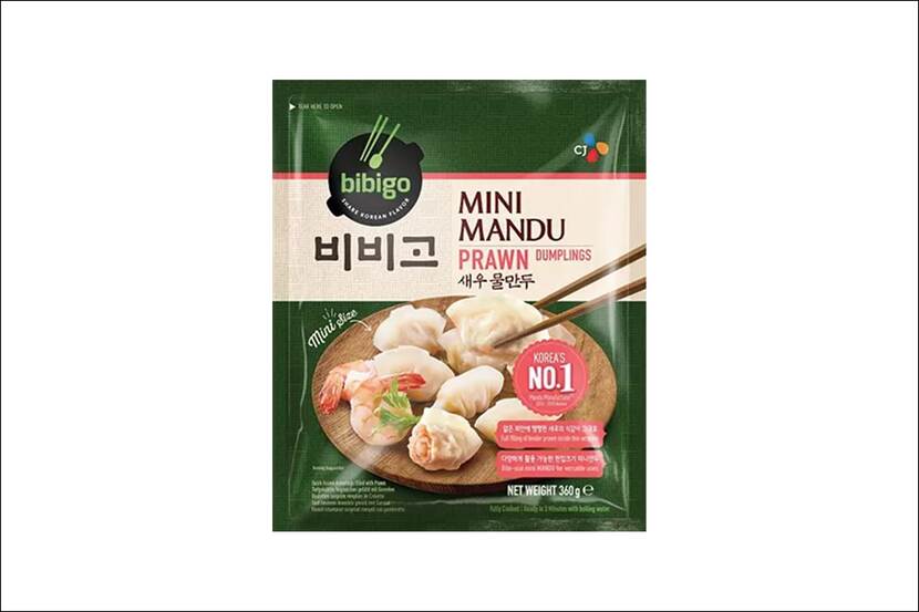 Verpakking Bibigo mini mandu prawn dumplings