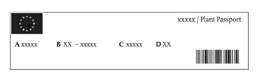 Model voor plantenpaspoort uit EU-Verordening 2017/2313.